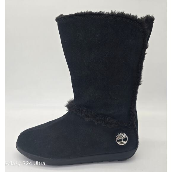 Timberland Mukluk Pullon Fur Boots Black Suede Winter Bootie Women's 8.5W - Picture 7 of 9